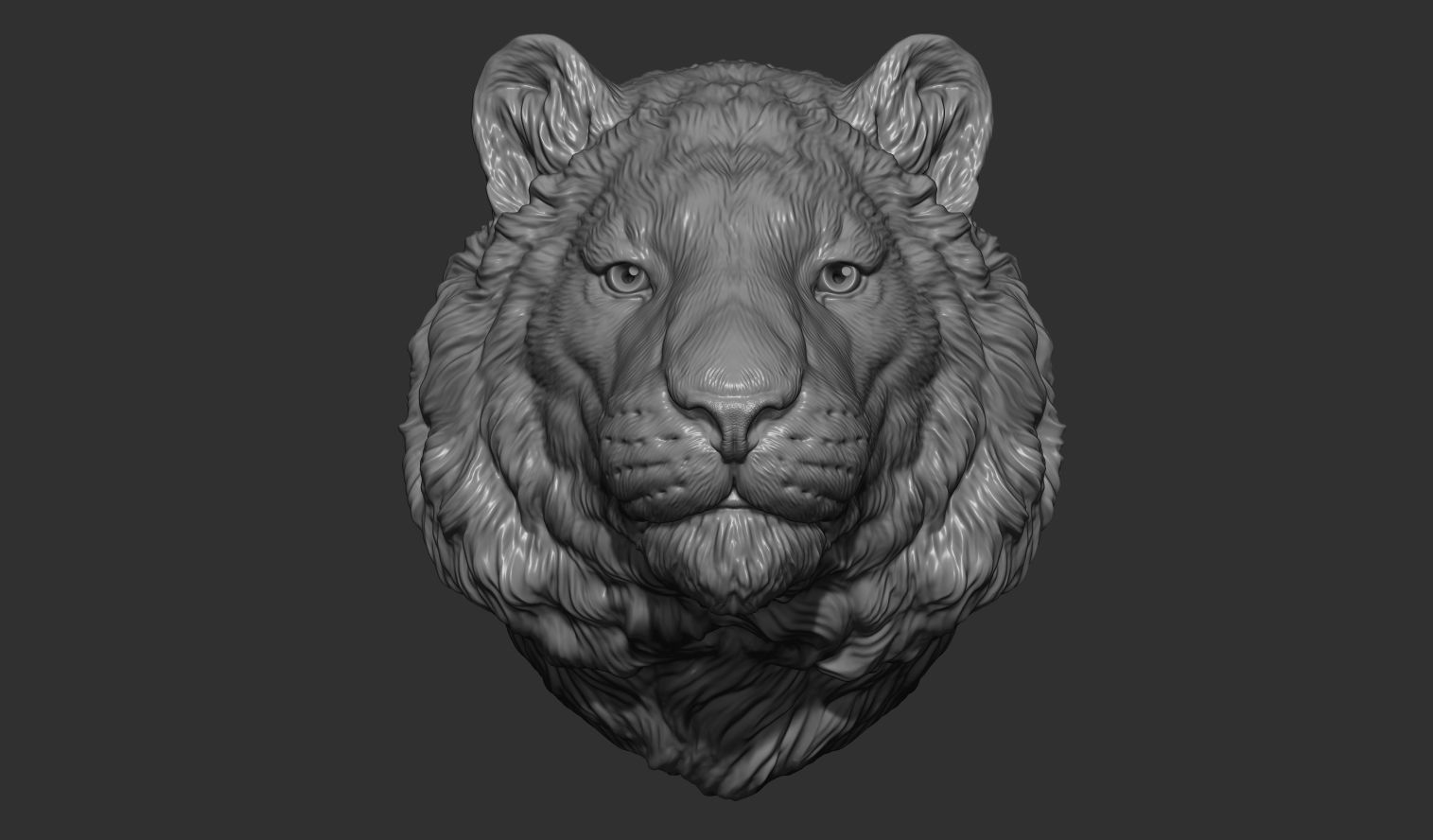 Tiger head  bust 3D print model_10