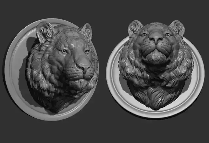 Tiger head  bust 3D print model