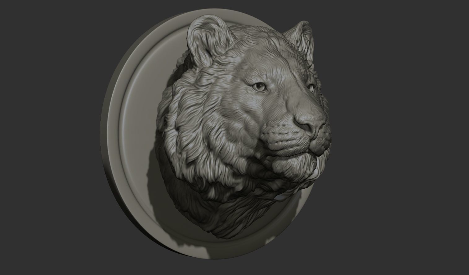 Tiger head  bust 3D print model_16