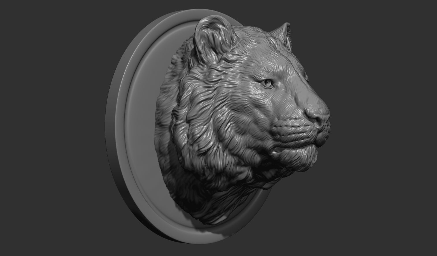 Tiger head  bust 3D print model_3