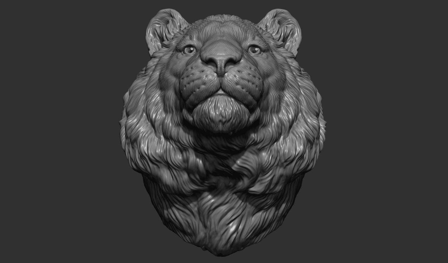Tiger head  bust 3D print model_6