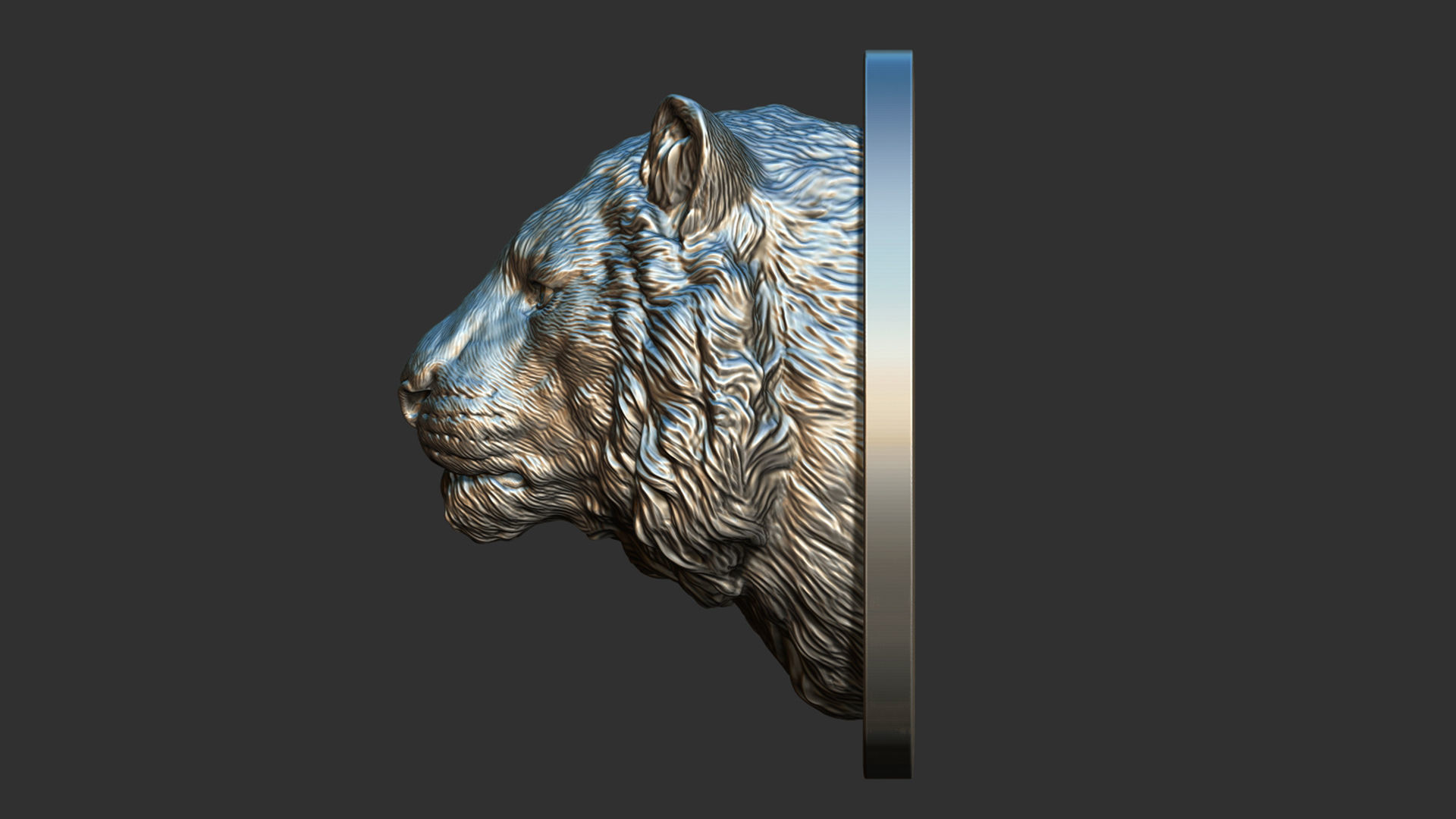 Tiger head  bust 3D print model_13