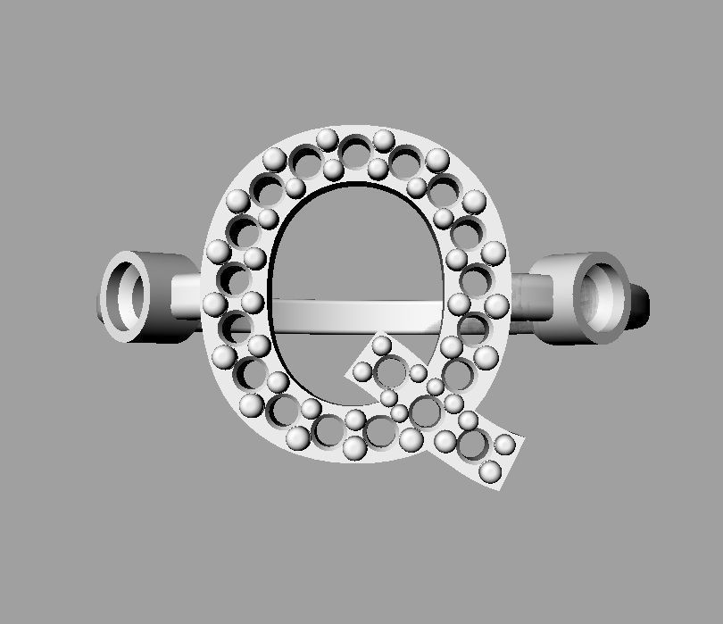 Diamond Letter Ring - Q 3D print model_15