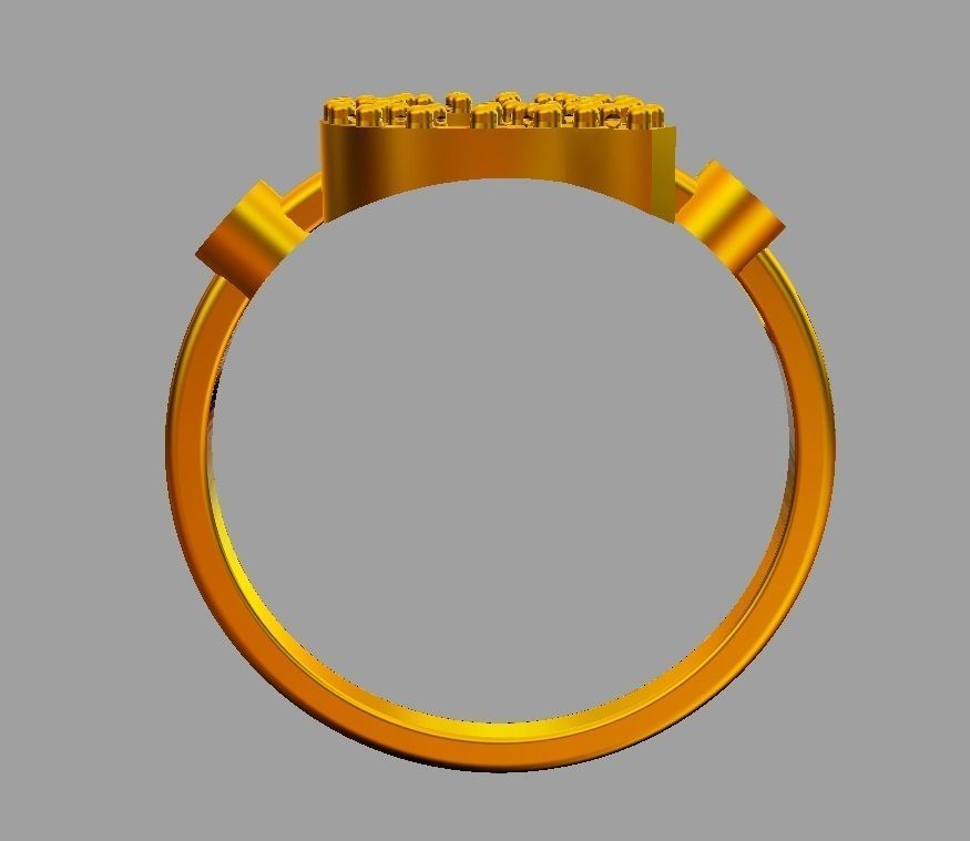 Diamond Letter Ring - Q 3D print model_9