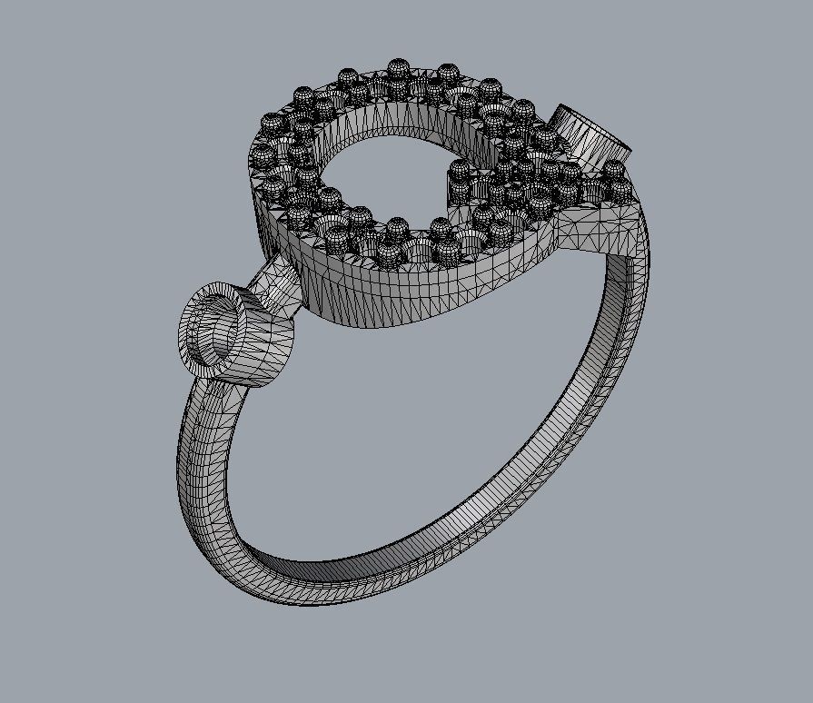 Diamond Letter Ring - Q 3D print model_11