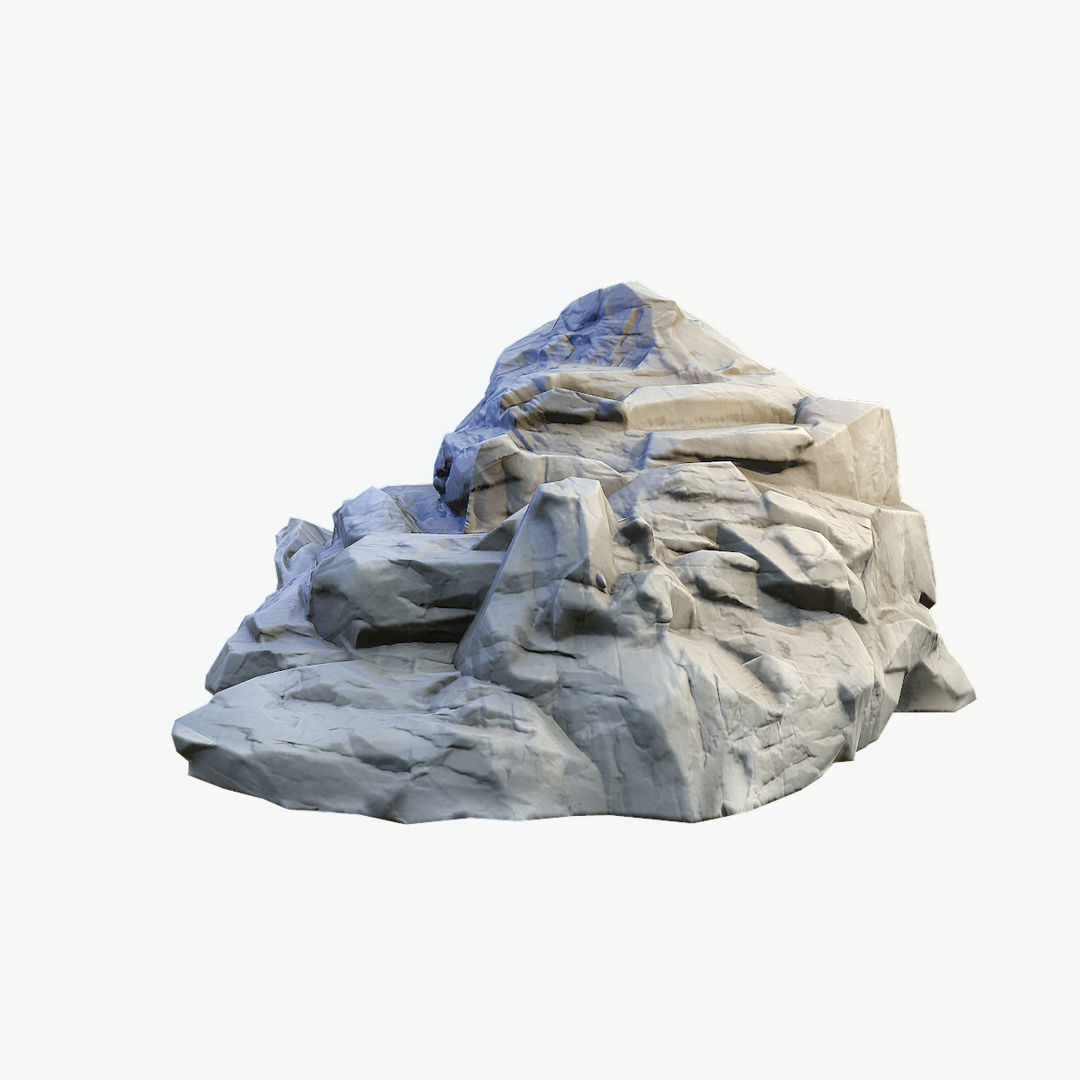 Mossy Boulder 2 Low-poly 3D model_6