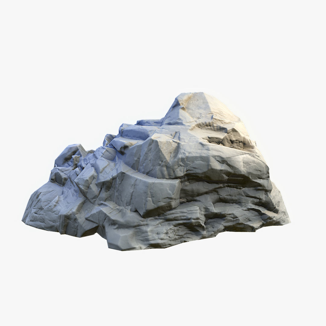 Mossy Boulder 2 Low-poly 3D model_10