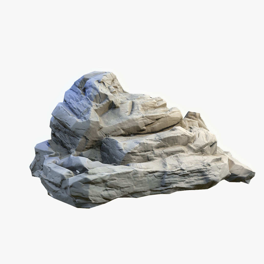 Mossy Boulder 2 Low-poly 3D model_9