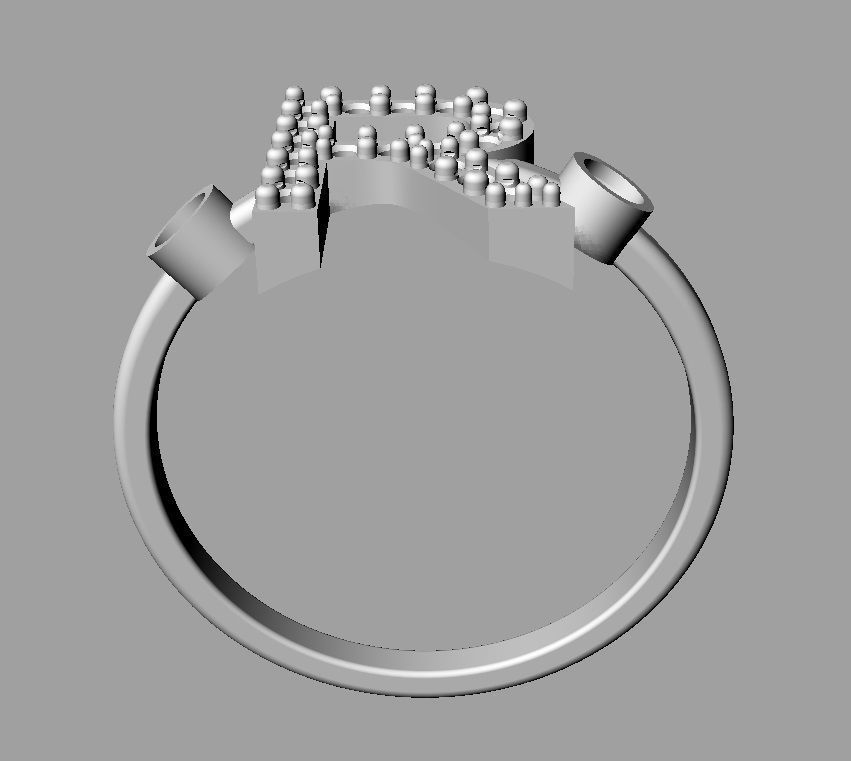 Diamond Letter Ring - R 3D print model_15