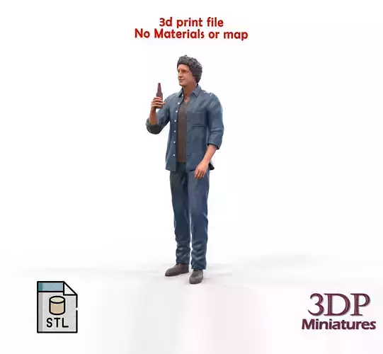 N3 A Man Drinking with a bottle or construction worker