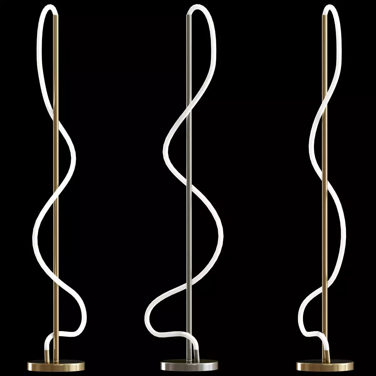 Nordic Led Floor Lamp 3D model_0