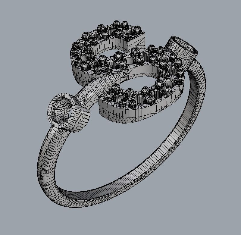 Diamond Letter Ring - S 3D print model_10