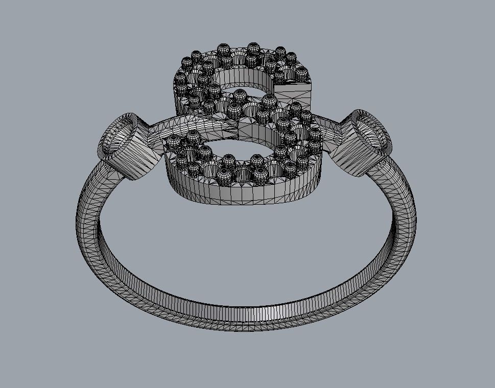 Diamond Letter Ring - S 3D print model_11