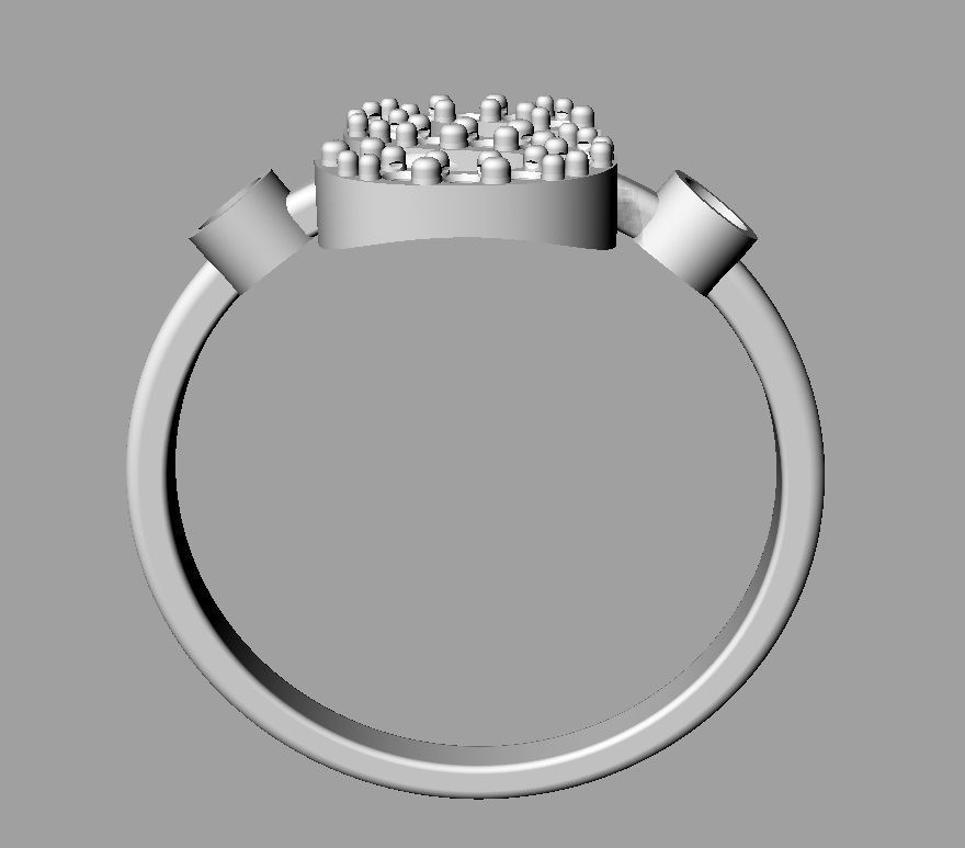 Diamond Letter Ring - S 3D print model_15
