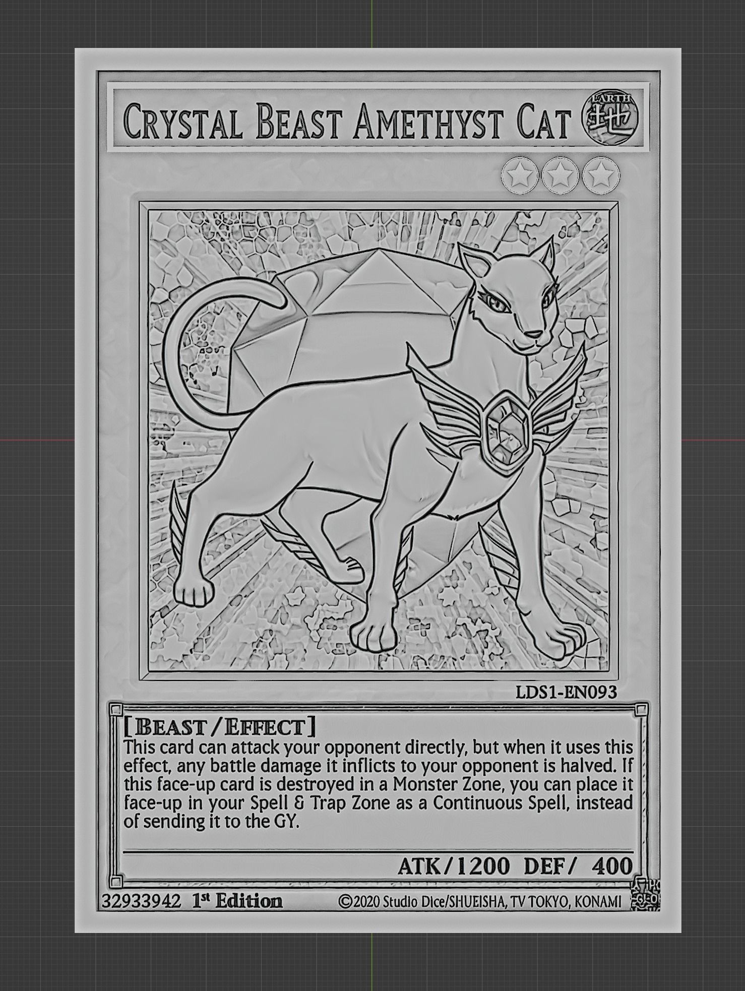 crystal beast amethyst - yugioh 3D print model_2