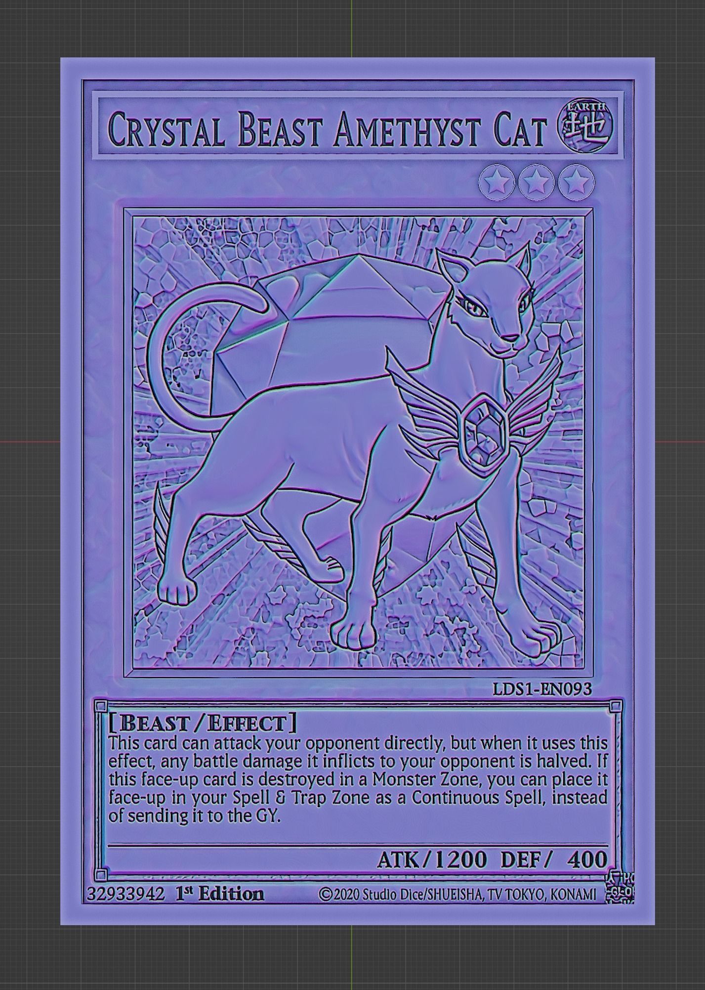 crystal beast amethyst - yugioh 3D print model_3