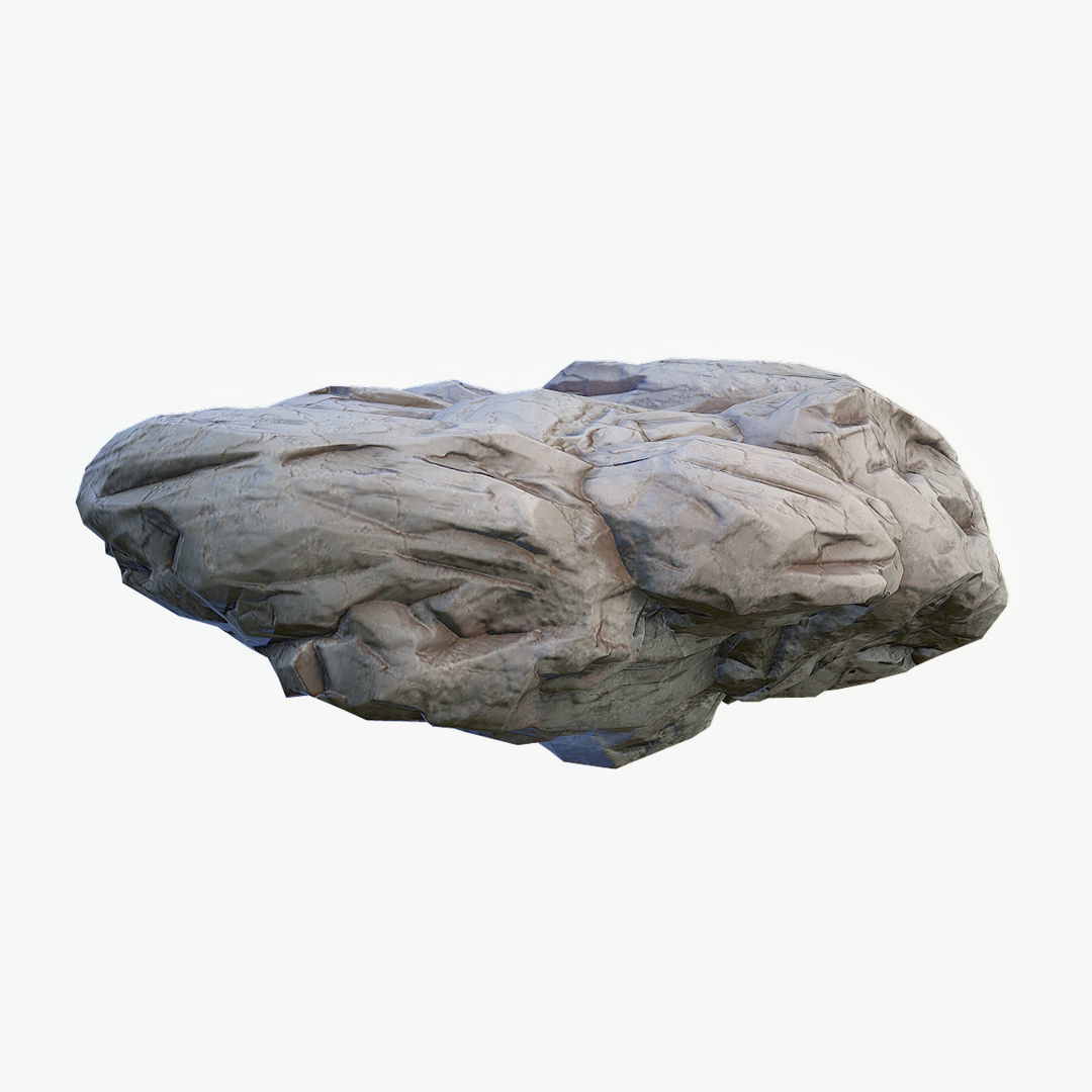 Mossy Boulder 3 Low-poly 3D model_8