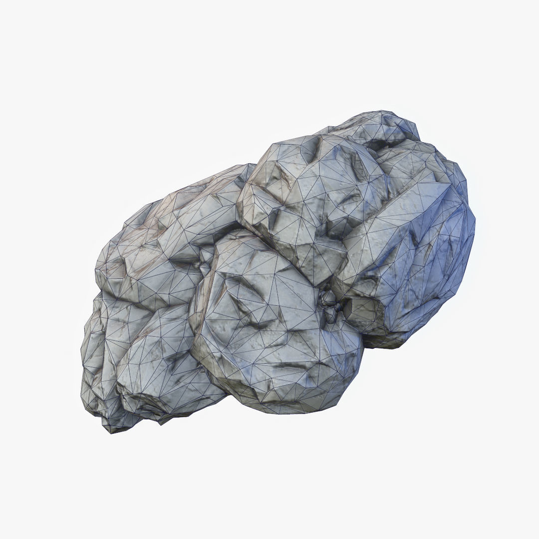 Mossy Boulder 3 Low-poly 3D model_12