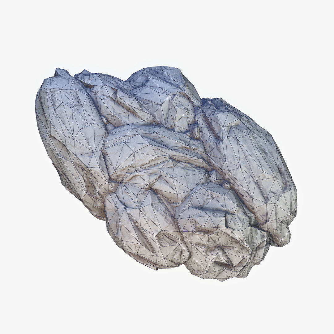 Mossy Boulder 3 Low-poly 3D model_9