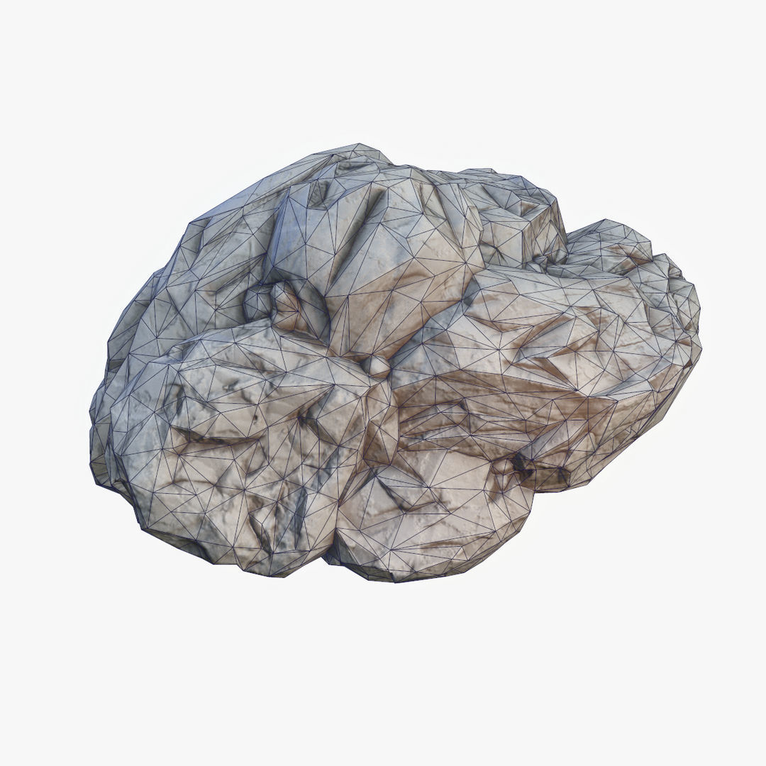 Mossy Boulder 3 Low-poly 3D model_11
