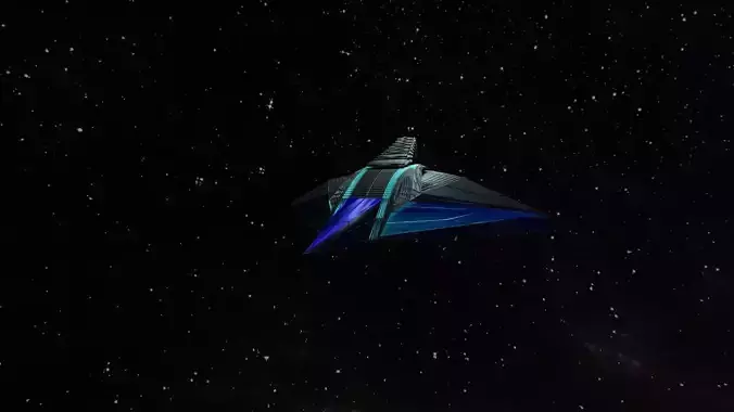 spaceship flying in night sky
