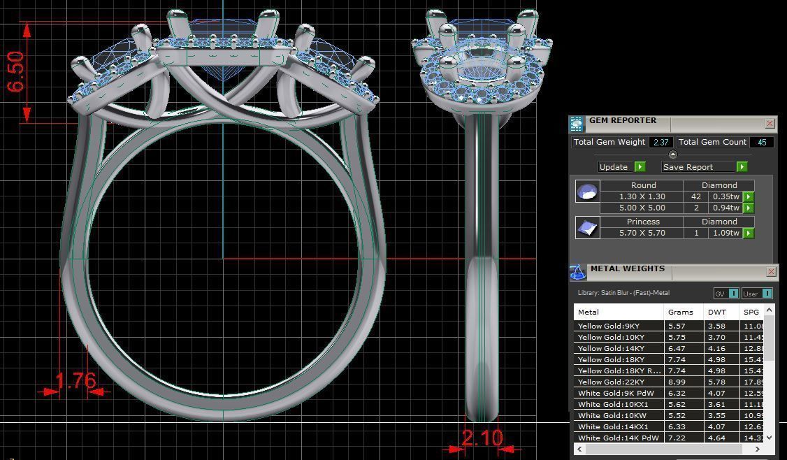 3 stone ring 3D print model_3