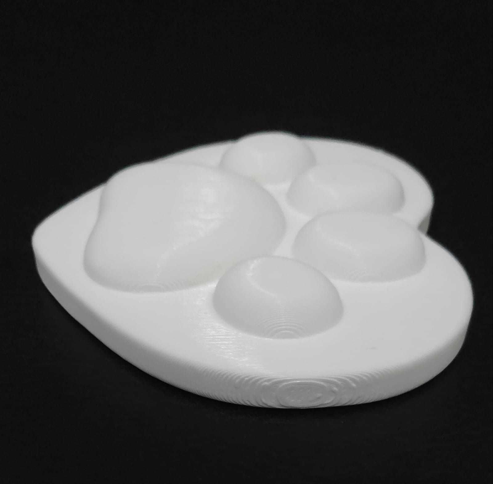 Paw Heart Coaster 3D print model_9