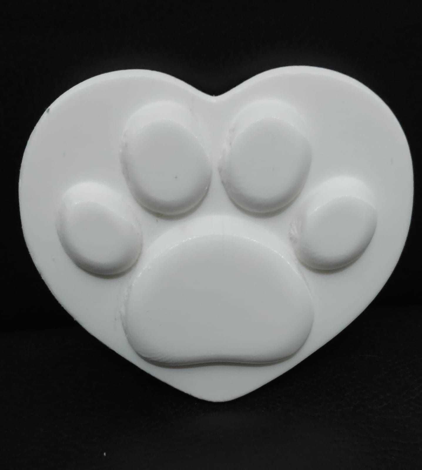 Paw Heart Coaster 3D print model_4