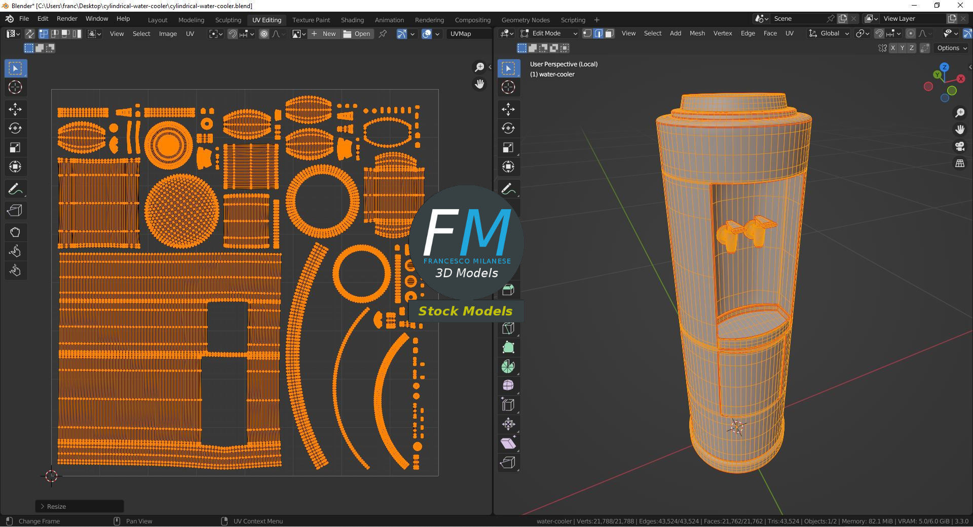 Cylindrical water cooler 3D model_10