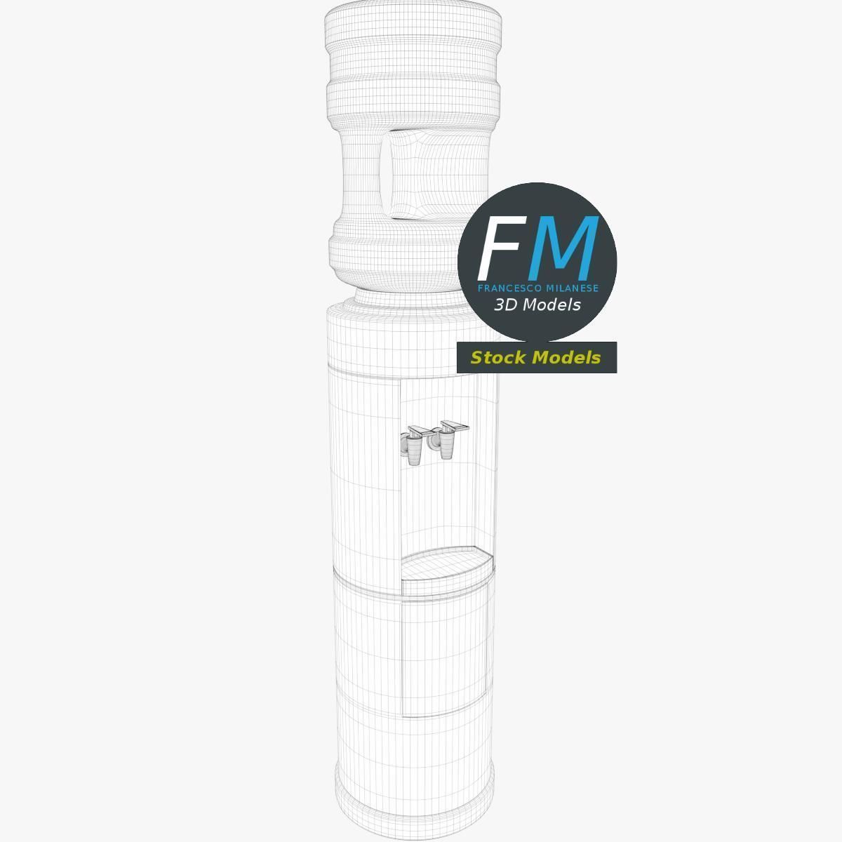Cylindrical water cooler 3D model_8