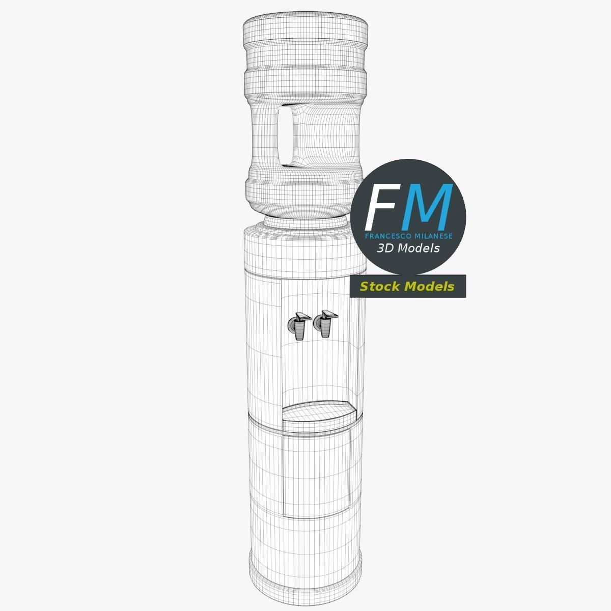 Cylindrical water cooler 3D model_7