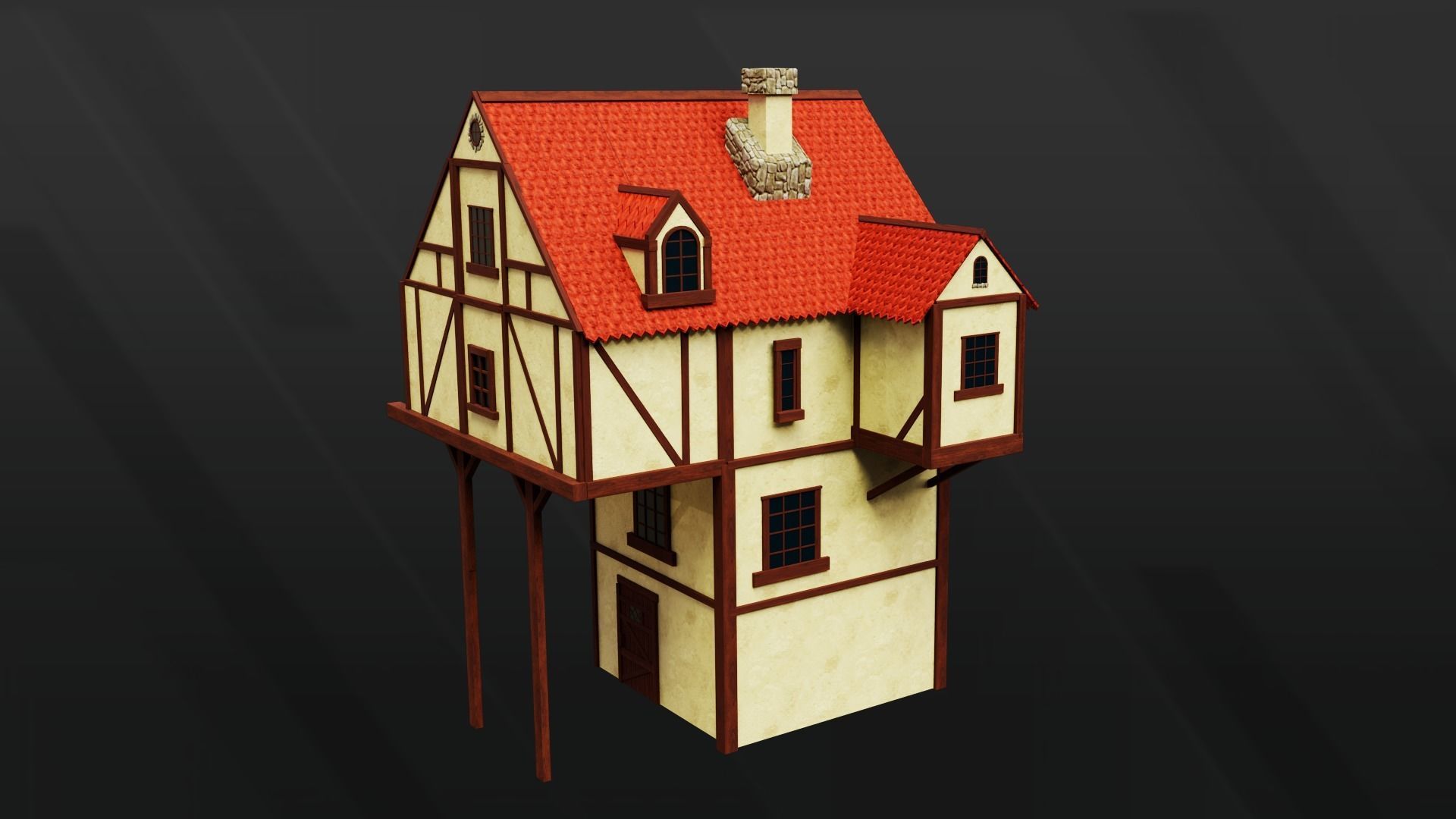 Medieval Modular Kit Low-poly 3D model_3