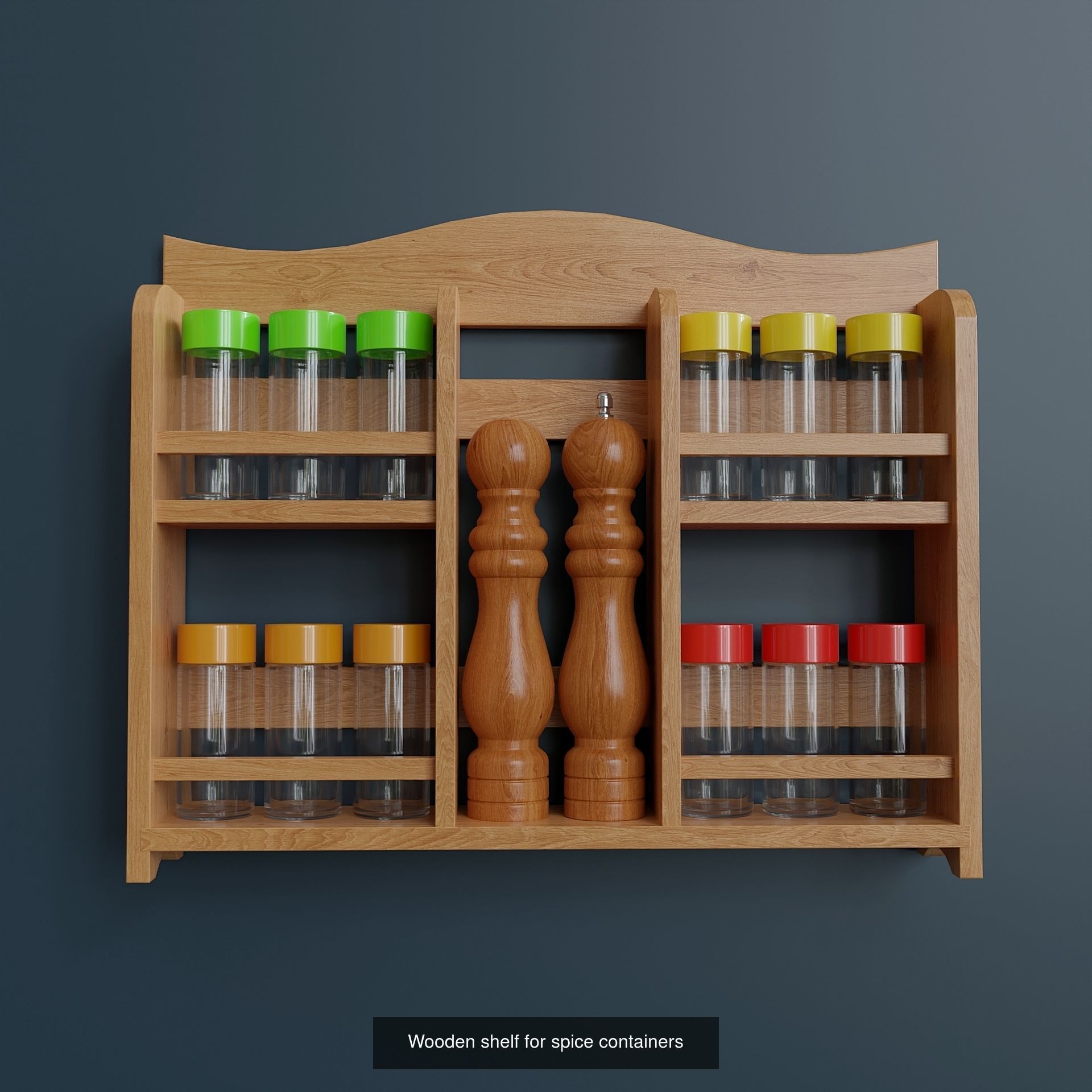 Sets of wooden kitchen utensils 3D Model Collection_1