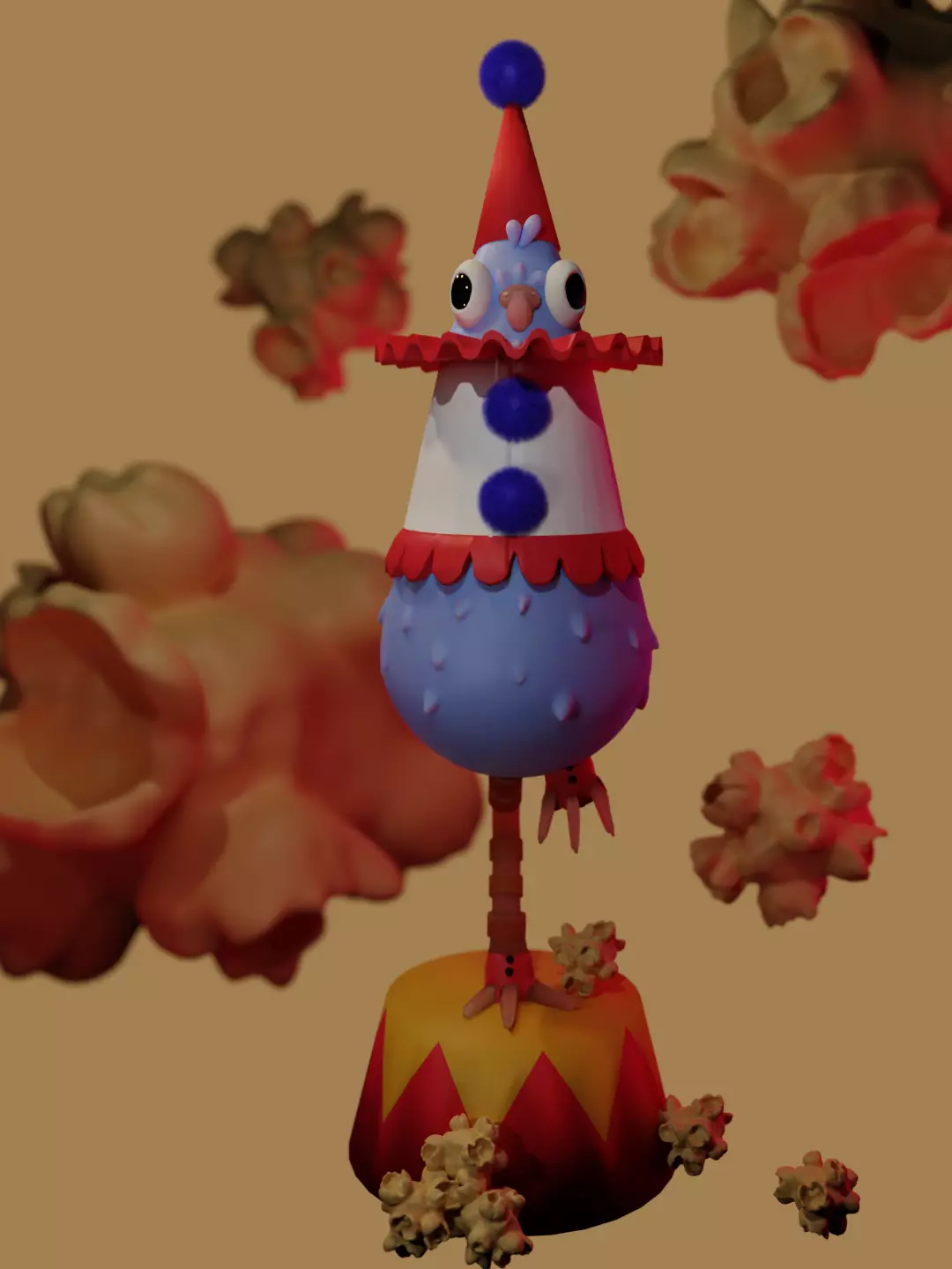 Clown pigeon 3D model_0
