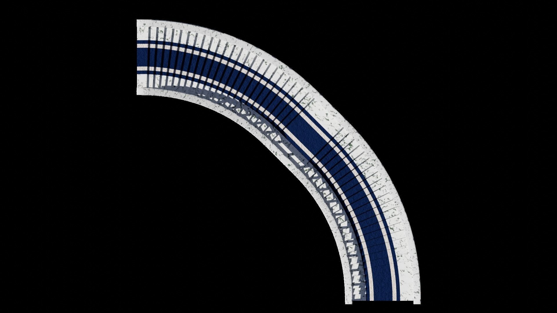 Architectural Marble Staircase Low-poly 3D model_3