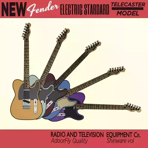 Fender telecaster guitar - low poly Low-poly 3D model