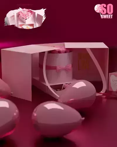 Valentines Day Rose Surprise Box and Personalized Message