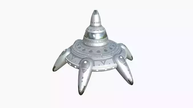 Alien Spaceship UFO G01 Steel - Sci Fi Spacecraft Design Low-poly 3D model