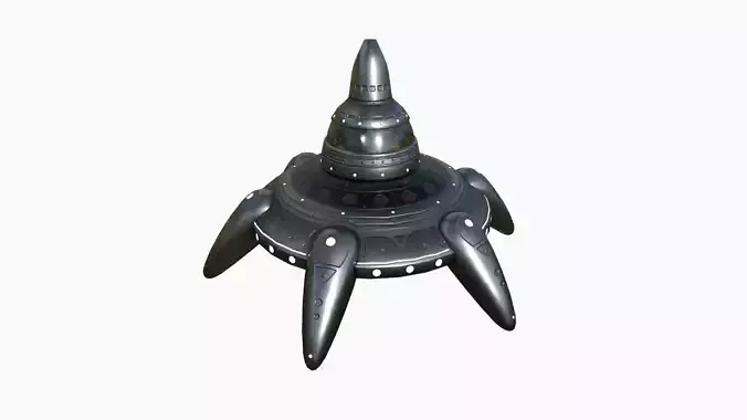 Alien Spaceship UFO G03 Dark Steel - Sci Fi Spacecraft Design Low-poly 3D model