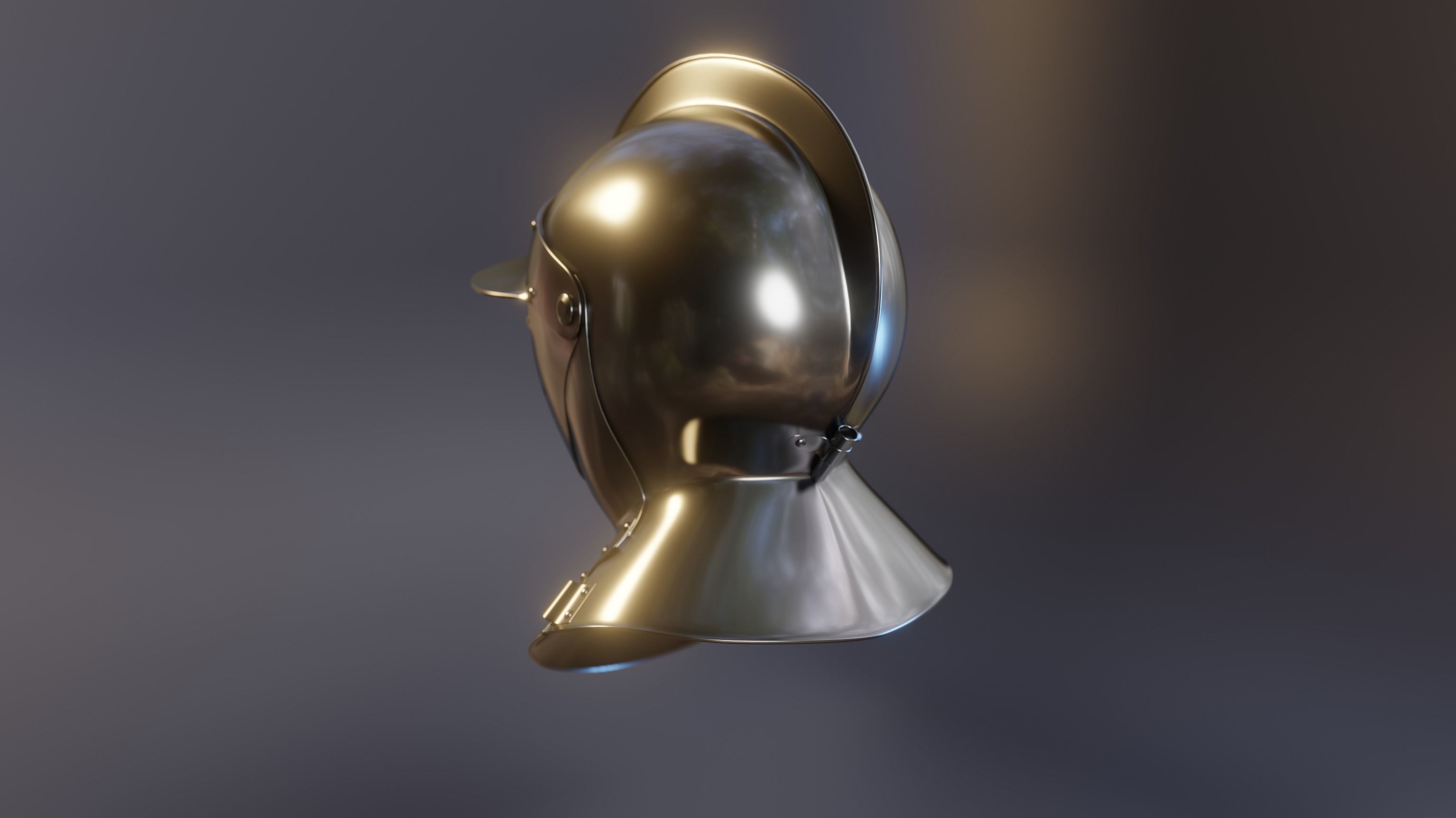 High Poly Medieval Helmet Pack 3D model_6