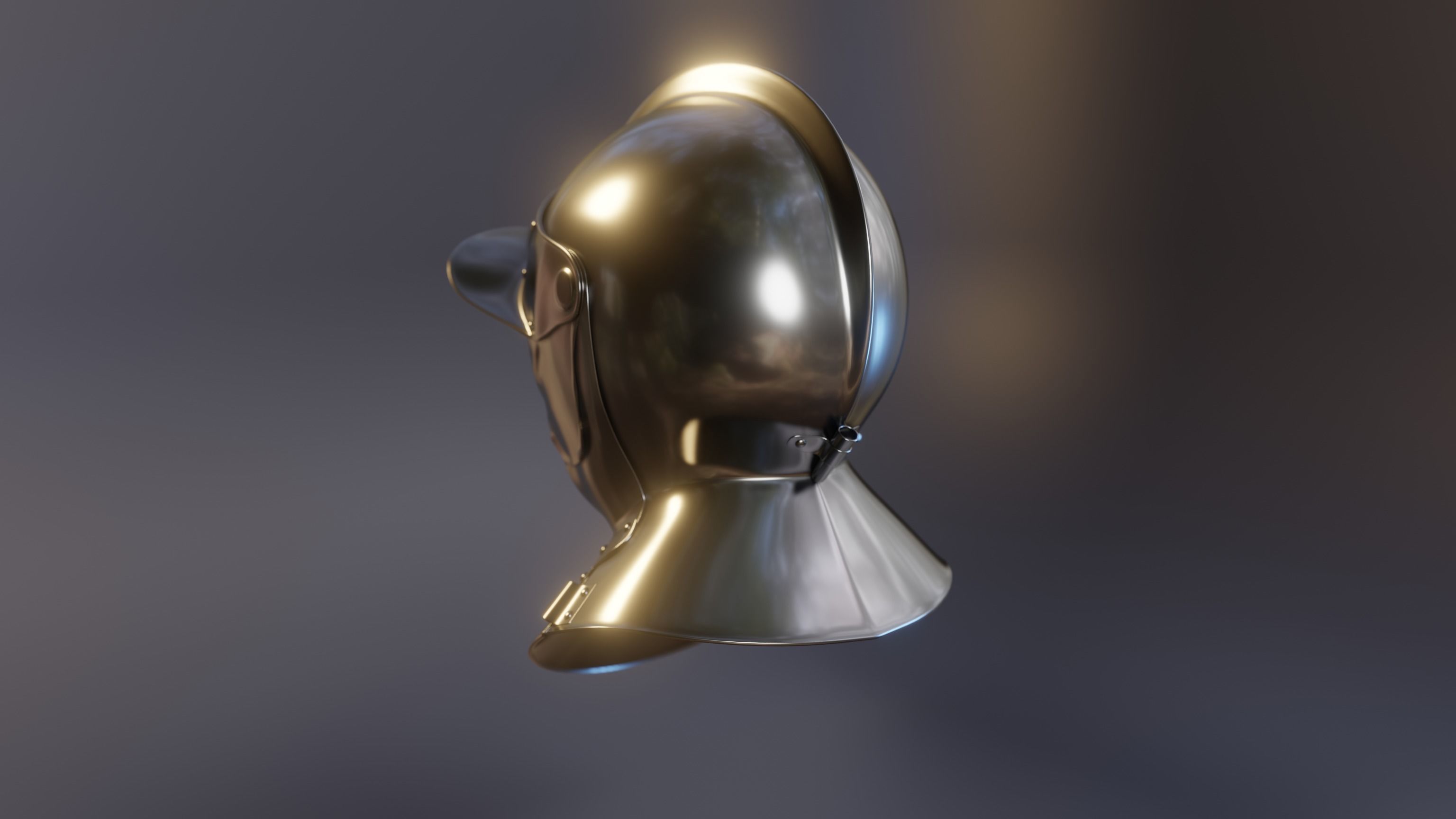 High Poly Medieval Helmet Pack 3D model_4