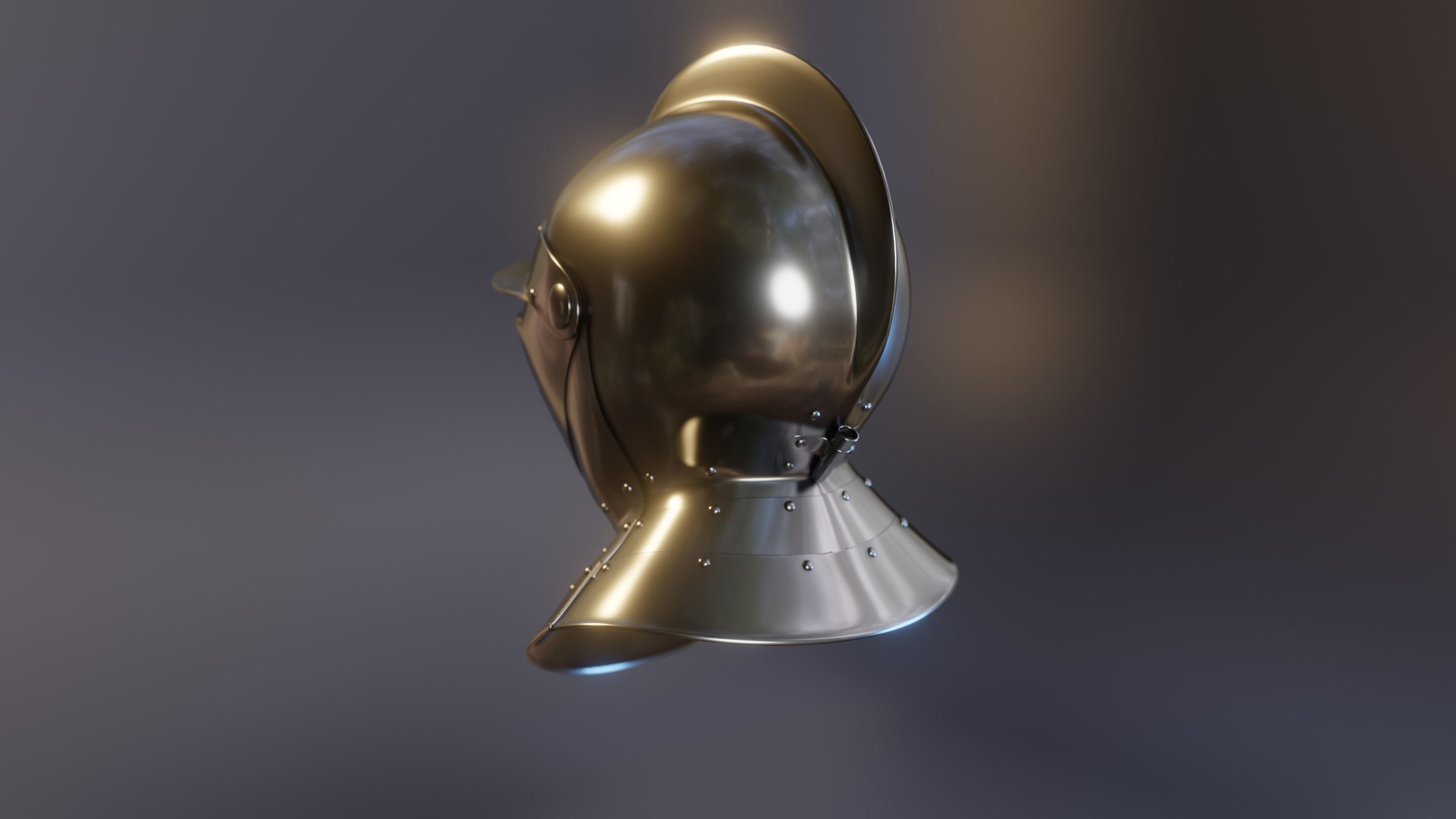 High Poly Medieval Helmet Pack 3D model_8
