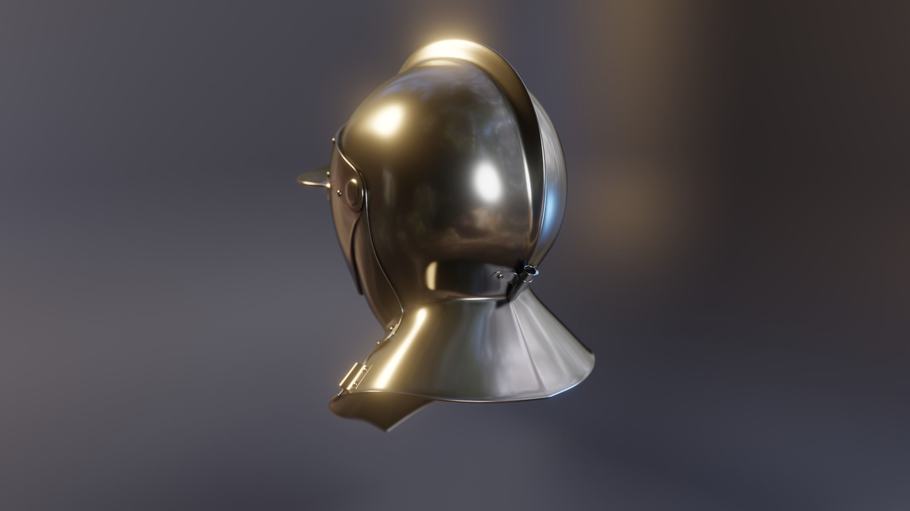 High Poly Medieval Helmet Pack 3D model_2