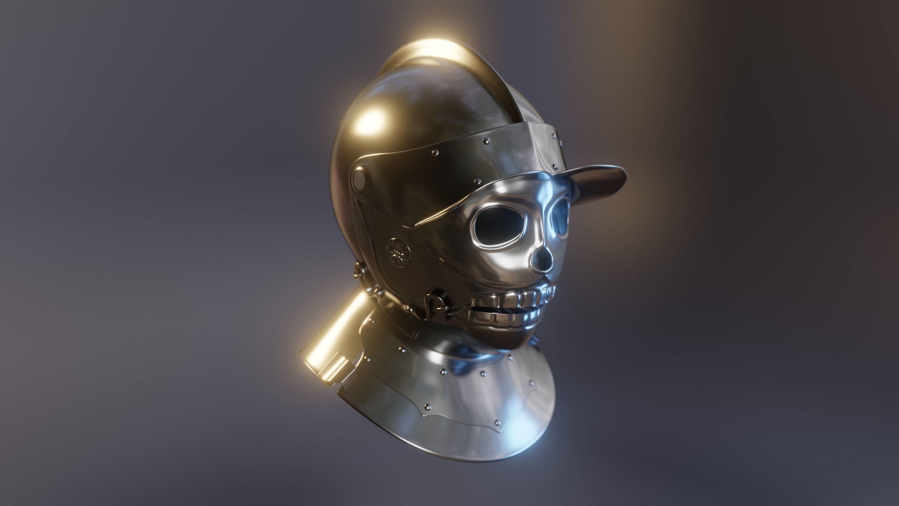 High Poly Medieval Helmet Pack 3D model_3