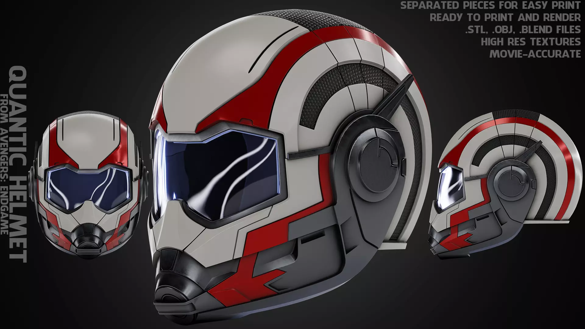 Avengers Endgame Quantic Helmet for Cosplay 3D print model_0