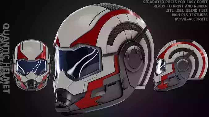 Avengers Endgame Quantic Helmet for Cosplay 3D print model