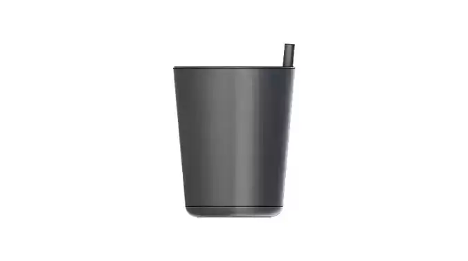 Cup with blunt straw 3D print model