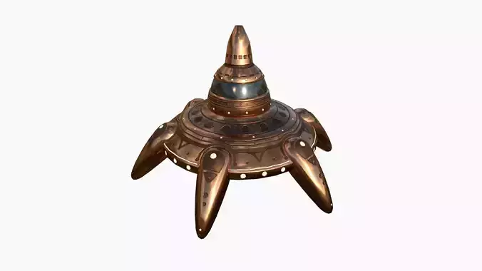 Alien Spaceship UFO G06 Copper - Sci Fi Spacecraft Design Low-poly 3D model