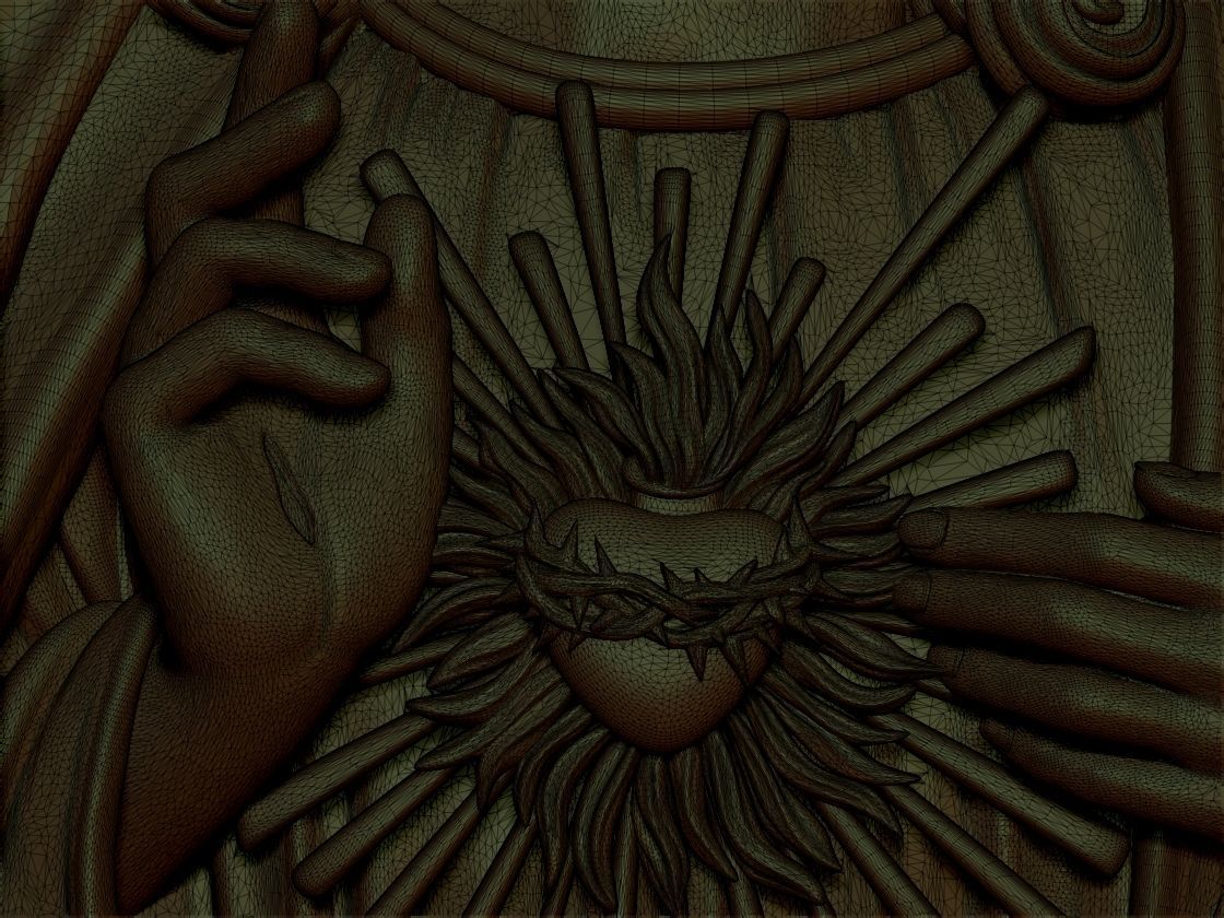 Jesus with Sacred Heart  Pendant  3D print model_6