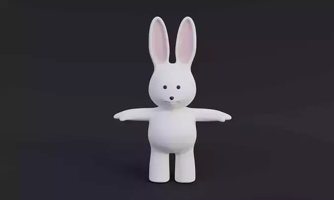 3d character with a head like a rabbit